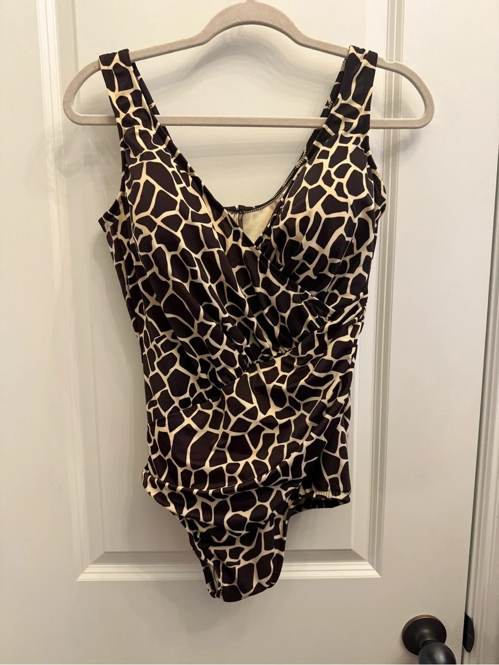 Miraclesuit Oceanus One Piece Swimsuit In Giraffe Brown 18W New